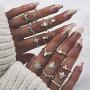 BERYUAN Women Rings Set Knuckle Rings Gold Stacking Rings for Girls and Teens Rings Cute Jewelry Rings Size(5,5.5,6,6.5,7,7.5,8)(16Pcs)