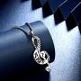 Beautlace Womens Musical Note Necklace Silver/18K Gold Black Gun Plated Treble Clef Music Note Jewelry Gifts for Music Lover