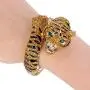 EVER FAITH Austrian Crystal Enamel Gorgeous Tiger Animal Bangle Bracelet Clear