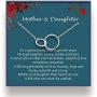 XYM Mother Daughter Necklace - Sterling Silver Two Interlocking Infinity Double Circles