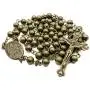 Nazareth Store Metal Beads Combat Rosary Necklace St Therese Virgin Of The Smile Medal with Crucifix Vintage Design - Velvet Bag Nazareth Store Metal Beads Combat Rosary Necklace St Therese Virgin Of The Smile Medal with Crucifix Vintage Design - Velvet Bag