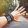 Viking Bracelet Adjustable Bangle - Mens Leather Bracelet Handmade with Nordic Amulet - Celtic Pagan Jewelry of Talisman (Kolovrat Silver)