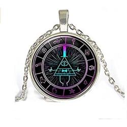 Gravity Falls Bill Cipher Wheel Scrabble Pendant，Unique Hand Designed Gravity Falls''Psychadelic'' Bill Cipher Inspired Pendant Necklace Jewelry Gift/Gifts for Men & Women