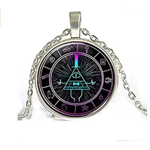 Gravity Falls Bill Cipher Wheel Scrabble Pendant，Unique Hand Designed Gravity Falls''Psychadelic'' Bill Cipher Inspired Pendant Necklace Jewelry Gift/Gifts for Men & Women