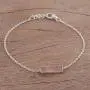 NOVICA Rose Quartz .925 Sterling Silver Pendant Bracelet,7.25'', Elegant Prism NOVICA Rose Quartz .925 Sterling Silver Pendant Bracelet,7.25'', Elegant Prism