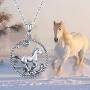 Waysles Cat/Unicorn/Deer/Horse/Elephant/Raccoon Necklace 925 Sterling Silver Cubic Zirconia Animal Love Heart Pendant Necklace Jewelry Gifts for Women with Gifts Box…