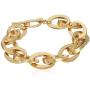 Steve Madden Womens Oval Link Yellow Gold-Tone Bracelet