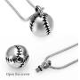 Stainless Steel 20mm Baseball Memorial Urn Jewelry Pendant Hold Cremation keepsake necklace for ashes