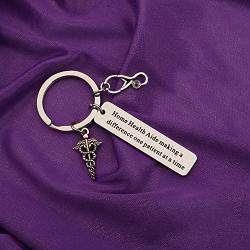 BAUNA Home Health Aide Gifts Home Health Aide Making a Difference one Patient at a Time Stethoscope Keychain Appreciation Gift for Nursing Doctor