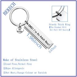 BEKECH Funny Adult Birthday Gifts 18th Birthday Keychain OMG Im an Adult Now Jewelry Gifts for Adult 18th Birthday