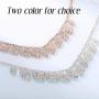 Brishow Bridal Wedding Necklace Set Silver Crystal Earrings Rhinestone Brides Necklace Chain for Women and Girls