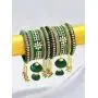 Aheli Wedding Party Designer Velvet Faux Stone Studded Bridal Bangle Set Chuda with Hangings Indian Traditional Ethnic Fashion Jewelry for Women