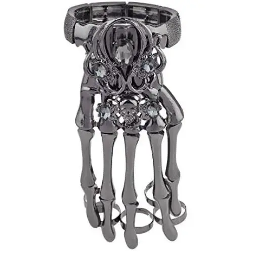 Lux Accessories Black Hem Gothic Skull Tools Full Hand Skeleton Bracelet Rings Lux Accessories Black Hem Gothic Skull Tools Full Hand Skeleton Bracelet Rings