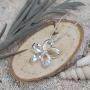 Sterling Silver 19mm Open Plumeria Pendant Necklace, 16+2'' Extender