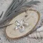 Sterling Silver 19mm Open Plumeria Pendant Necklace, 16+2'' Extender