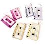 80s Cassette Tape Acrylic Dangle Earrings Vintage Punk Style Geometric Stereo Music Tape Earrings for Women Girls