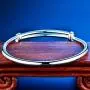 GUIJI Bracelet 999 Fine Jewellery Sterling Silver Bangles Size Adjustable Lady Women Jewelry Box