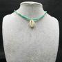 Jovono Bohemian Necklace with Turquoise Beads and Shell Pendant for Birthday Friendship Jewelry Mothers Day Gift (Gold)