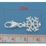 Clip on Snowflake Charm for European Jewelry w/Lobster Clasp