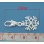 Clip on Snowflake Charm for European Jewelry w/Lobster Clasp