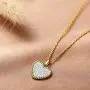 KissYan Micro-Pave Cubic Zirconia Heart Pendant Necklace, 14K Gold Plated Dainty Simulated Diamond Pendant Necklace Fashion Jewelry Gift for Women Girls KissYan Micro-Pave Cubic Zirconia Heart Pendant Necklace, 14K Gold Plated Dainty Simulated Diamond Pendant Necklace Fashion Jewelry Gift for Women Girls