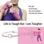 MAOFAED Cancer Survivor Gift Cancer Fighter Gift Life is Tough But I am Tougher Cancer Awareness Inspirational Gift Awareness Ribbon Charm Cancer Survivor Bracelet for Her MAOFAED Cancer Survivor Gift Cancer Fighter Gift Life is Tough But I am Tougher Cancer Awareness Inspirational Gift Awareness Ribbon Charm Cancer Survivor Bracelet for Her