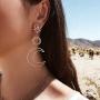 Chargances Boho Women Sun Crescent Moon Stars Dangle Drop Earrings Ladies Fashion Jewelry for Party(Gold)