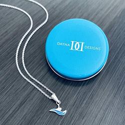 Dayna Designs Swimming Pendant Necklace - Enamel - Sterling Silver Jewelry Small for Women/Girls