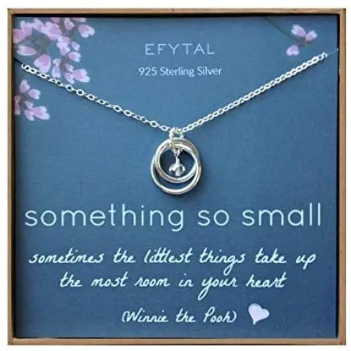 EFYTAL New Mom Gifts, Sterling Silver Necklace For Mother and Baby Girl/Boy, First Time Mom Mothers Day Jewelry Gift Ideas