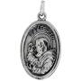 Sterling Silver St Padre Pio Medal Necklace Oval 1.8mm Chain