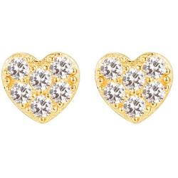 PAVOI 14K Gold Plated 925 Sterling Silver Earrings | Heart Stud Earrings | Gold Stud Earrings for Women