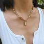 YL Lock Necklace Silver Color Alloy Padlock Chain for Men Women Statement 18K Gold Punk Multilayer Choker Jewelry