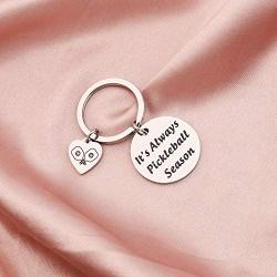 Zuo Bao Pickleball Lover Gift Pickleball Player Keychain Its Always Pickleball Season Jewelry Gift for Pickleball Athletes Coach