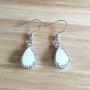 Comelyjewel Teardrop Earrings Created White Fire Opal Jewelry Gemstone Dangle Earrings for Women Useful and Practical