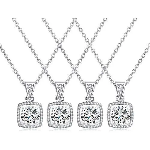 DHQH I Couldnt Tie The Knot Without You Rose Gold/Silver Plated Knot Pendant Necklace Bridesmaid Gift Proposal Necklaces Set of 1/4/6