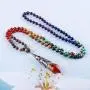 Bivei 7 Chakra Healing Necklace with Real Stones 12 Faceted Prism Witch Pendulum Crystal Gemstone Hand Knotted 108 Beads for Meditation Anxiety Yoga Beads Bivei 7 Chakra Healing Necklace with Real Stones 12 Faceted Prism Witch Pendulum Crystal Gemstone Hand Knotted 108 Beads for Meditation Anxiety Yoga Beads