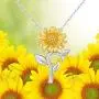 Sunflower Necklace You Are My Sunshine S925 Sterling Silver 14K Gold Plated Wedding Jewelry for Her Mom Friends Women