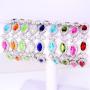 EVER FAITH Womens CZ Austrian Crystal 7 Marquise-Shape Flower Tennis Bracelet Silver-Tone