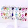 EVER FAITH Womens CZ Austrian Crystal 7 Marquise-Shape Flower Tennis Bracelet Silver-Tone