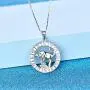 YL Constellation Necklace 925 Sterling Silver Zodiac Jewelry Astrology Disc Horoscope Pendant 18K White Gold Plated,Box Chain