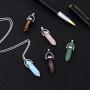 5pcs Crystal Necklace Hexagonal Pendant Gemstone Chakra Healing stone Crystal Jewelry for Women Girls Men Birthday Gifts