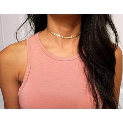 Zealmer 16 Gold Plated Coin Chain Multi Layer Choker Necklaces for Women