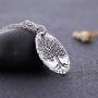 VASSAGO 3D Engraved Vintage Nordic Myth Tree of Life Yggdrasil World Tree Pendant Viking Amulet Necklace