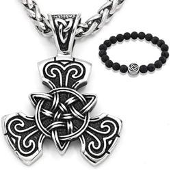 Gungneer Triquetra Necklace Trinity Knot Pendant Stainless Steel Endless Love Symbol Celtic Jewelry Men Women