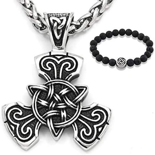Gungneer Triquetra Necklace Trinity Knot Pendant Stainless Steel Endless Love Symbol Celtic Jewelry Men Women