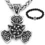 Gungneer Triquetra Necklace Trinity Knot Pendant Stainless Steel Endless Love Symbol Celtic Jewelry Men Women