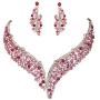 EVER FAITH Austrian Crystal Graceful Wing Flower Necklace Earrings Set