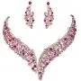 EVER FAITH Austrian Crystal Graceful Wing Flower Necklace Earrings Set EVER FAITH Austrian Crystal Graceful Wing Flower Necklace Earrings Set