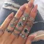 15Pcs Simple Knuckle Midi Ring Set Vintage Plated Gold/Silver Stackable Rings For Women/Girls Finger Joint Knuckle Ring Set Jewelry