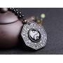 Handmade natural obsidian auspicious wealthy mother elephant jade pendant necklace